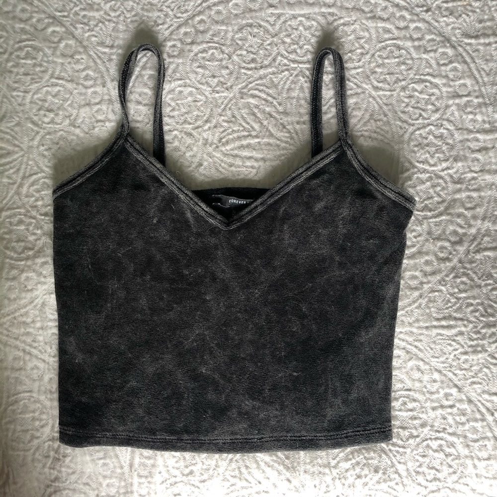 Forever 21 Velvet Crop Top